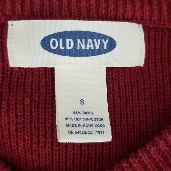 Old Navy Red Sweater V Neck Stripes Small - Picture 7 of 8